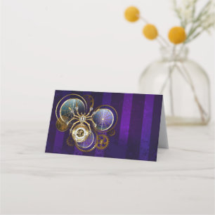 Steampunk Spider on Purple Background Loyalty Card