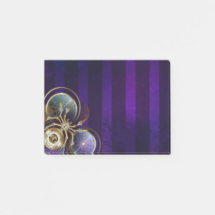 Steampunk Spider on Purple Background Post-it Notes