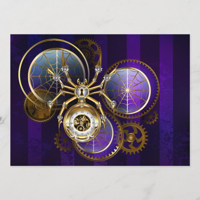 Steampunk Spider on Purple Background Programme (Front)
