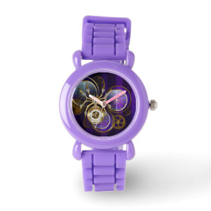 Steampunk Spider on Purple Background Watch