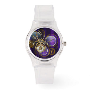 Steampunk Spider on Purple Background Watch
