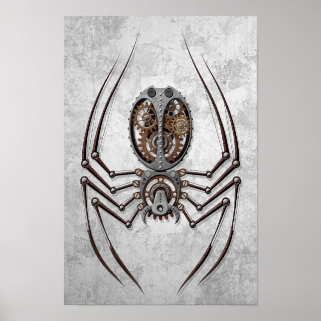 Steampunk Spider on Rough Steel Poster (Front)