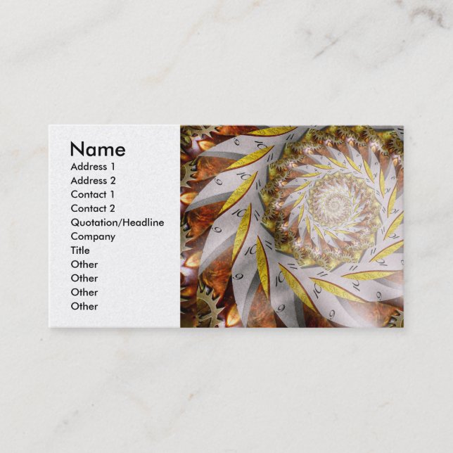 Steampunk - Spiral - Time Iris Business Card (Front)