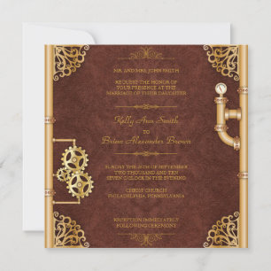 Steampunk Square Invitation