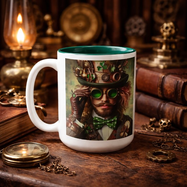 Steampunk St. Patrick Two-Tone Coffee Mug (Creator Uploaded)