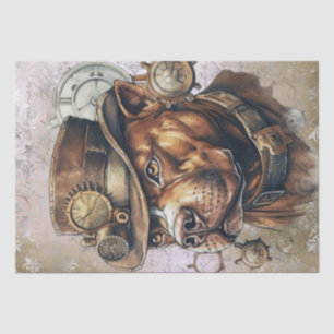 Steampunk Staffordshire Bull Terrier Dog Tissue Paper