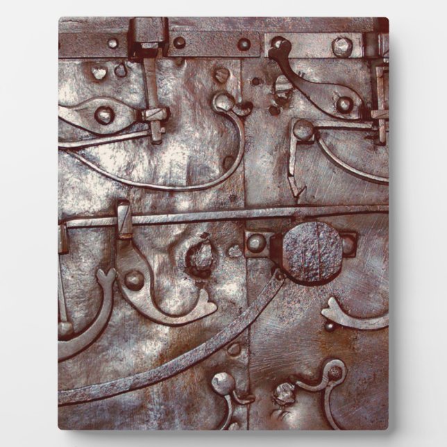 Steampunk Steel Door Pattern, Metal, Rivets, Cool Plaque (Front)