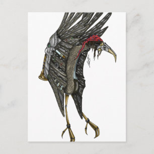 Steampunk Stork Postcard