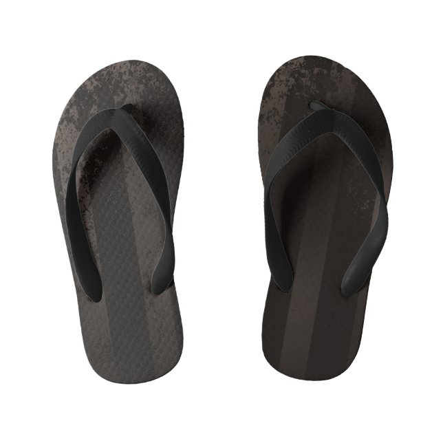 Steampunk striped brown background kid's jandals (Footbed)