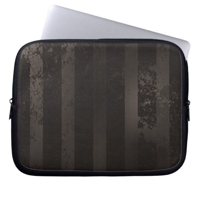 Steampunk striped brown background laptop sleeve (Front)