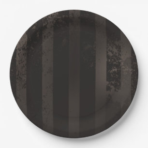 Steampunk striped brown background paper plate