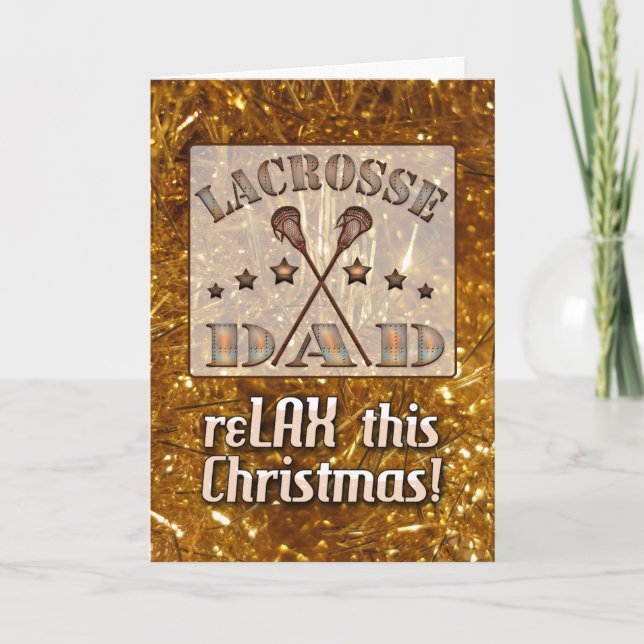 Steampunk Style Lacrosse Dad Christmas Card (Front)