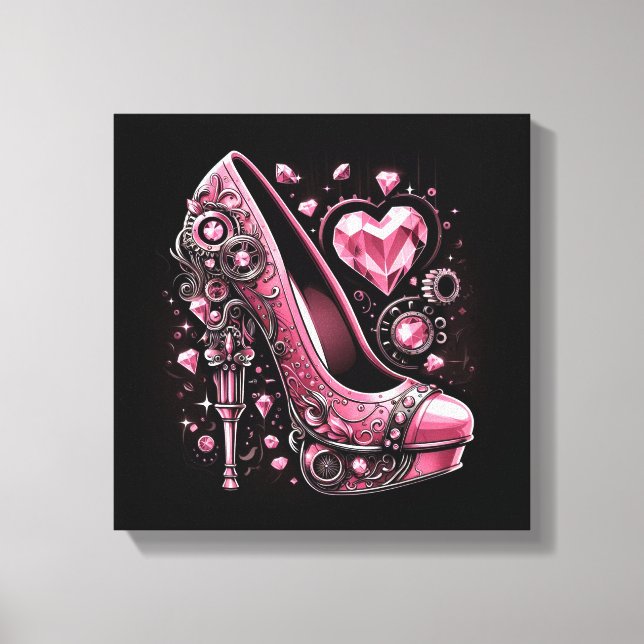 Steampunk Style Pink Stilettos  Canvas Print (Front)