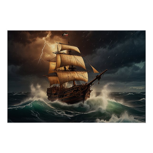 Steampunk Submersible Ocean-liner Poster (Front)