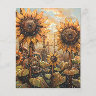 Steampunk Sunflowers Scrapbook Paper Sheets