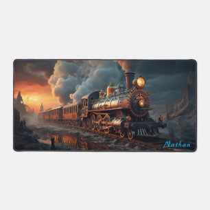 Steampunk Sunset Express for Creative Minds Desk Mat