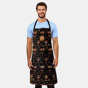 Steampunk Super Colourful Rust Airships Monogram Apron
