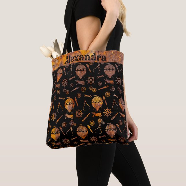 Steampunk Super Colourful Rusty Balloons Tote Bag (Close Up)