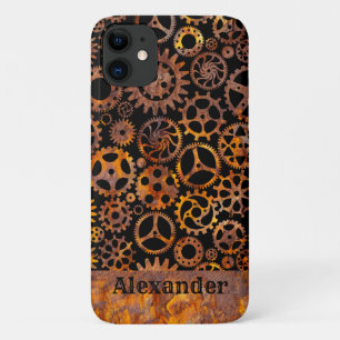 Steampunk Super Colourful Rusty Gears Custom Name Case-Mate iPhone Case