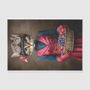 Steampunk Tabby Cat & Berry Baske DY6L Decoupage Tissue Paper