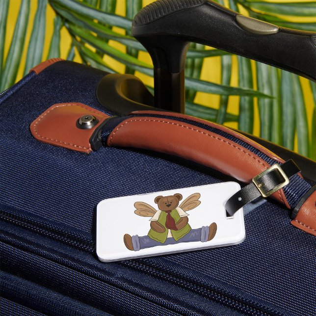 Steampunk Teddy Bear with Fairy Wings  Luggage Tag (Creator Uploaded)