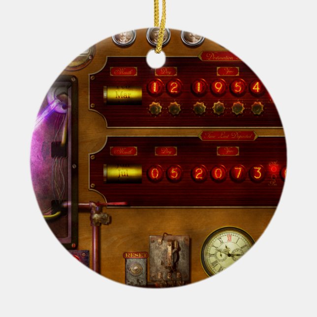 Steampunk - Temporal Flux Ceramic Tree Decoration (Front)