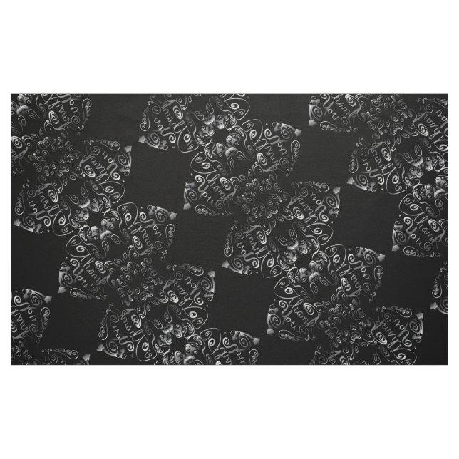 Steampunk "Thank You" Motor Hearts Fabric (Fat Quarter)