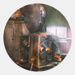 Steampunk - The Golden age of Cinema Classic Round Sticker