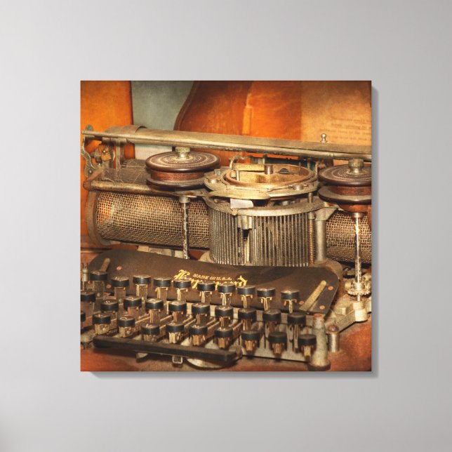 Steampunk - The history of typing Canvas Print (Front)