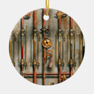 Steampunk - The lubrication manifold Ceramic Tree Decoration