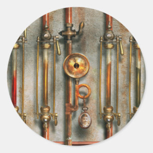 Steampunk - The lubrication manifold Classic Round Sticker