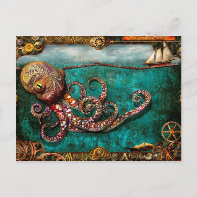 Steampunk - The tale of the Kraken Postcard (Front)