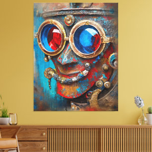 Steampunk The Tin Man Portrait Canvas Print