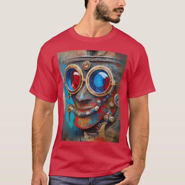 Steampunk The Tin Man Portrait T-Shirt (Front)