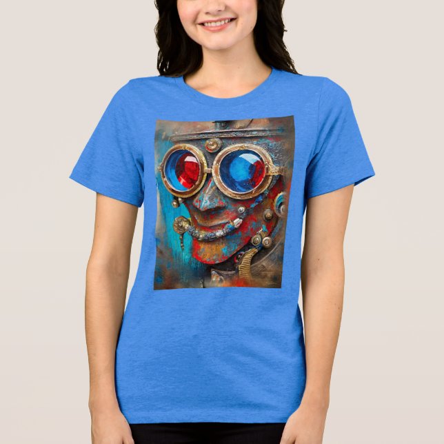 Steampunk The Tin Man Portrait Tri-Blend Shirt (Front)