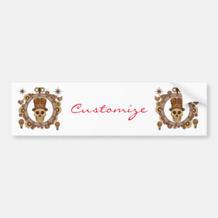 Steampunk Theme Top Hat Skull Thunder_Cove Bumper Sticker