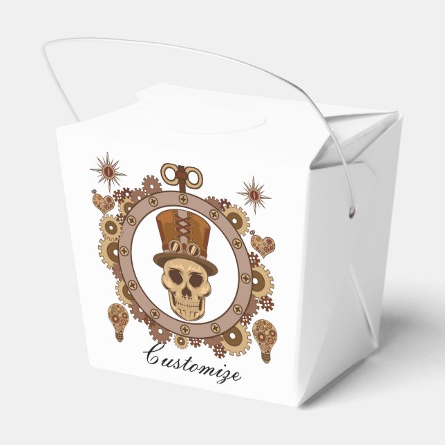 Steampunk Theme Top Hat Skull Thunder_Cove Favour Box (Back Side)