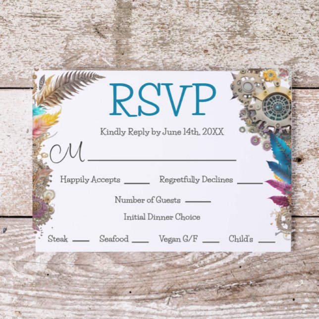 Steampunk themed Wedding RSVP Invitation (Creator Uploaded)