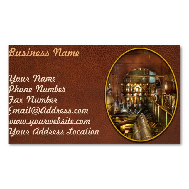 Steampunk - Think Tanks Magnetic Business Card (Front)