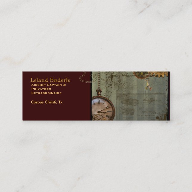 Steampunk Time Machine Business Profile Cards (Front)