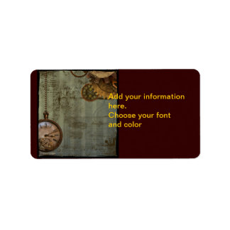 Steampunk Time Machine Clock Labels