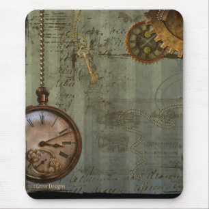 Steampunk Time Machine Mouse Pad