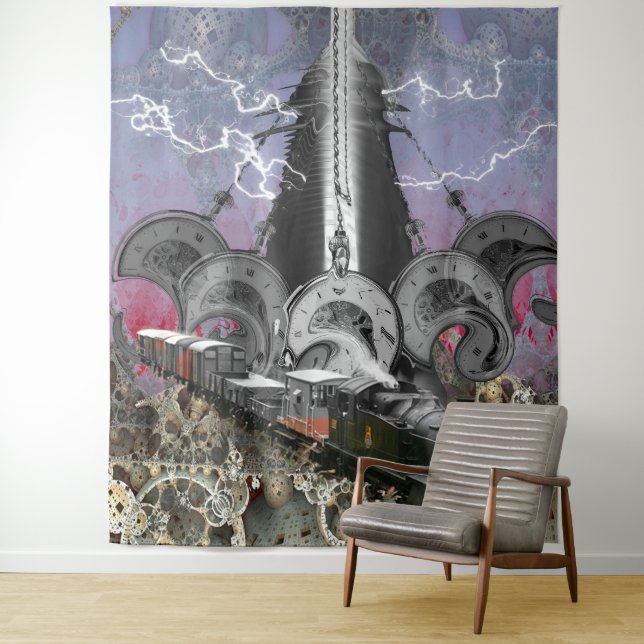 Steampunk Time Machine Tapestry (In Situ)