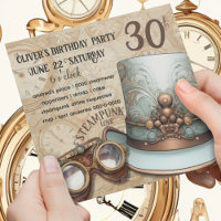 Steampunk Top Hat and Goggles | Aqua and Copper