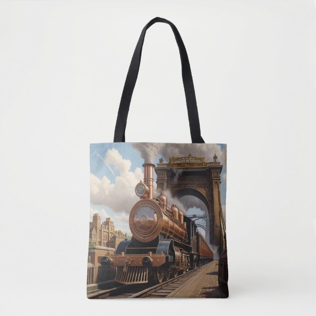 Steampunk Train Leaving London Tote Bag (Front)