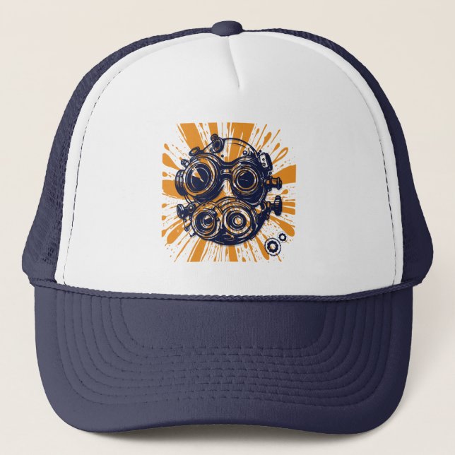 Steampunk Trucker Hat – Vintage Industrial Style (Front)