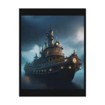 Steampunk Tugboat On A Cloudy Day Mousepad