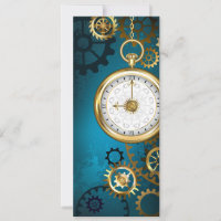 Steampunk turquoise Background with Gears