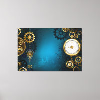 Steampunk turquoise Background with Gears