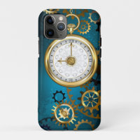 Steampunk turquoise Background with Gears